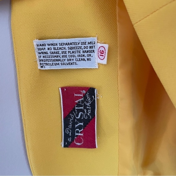 🎯3/$10 Vintage VTG David Crystal Vibrant Sunny Yellow Blazer Jacket 16 - Picture 2 of 6